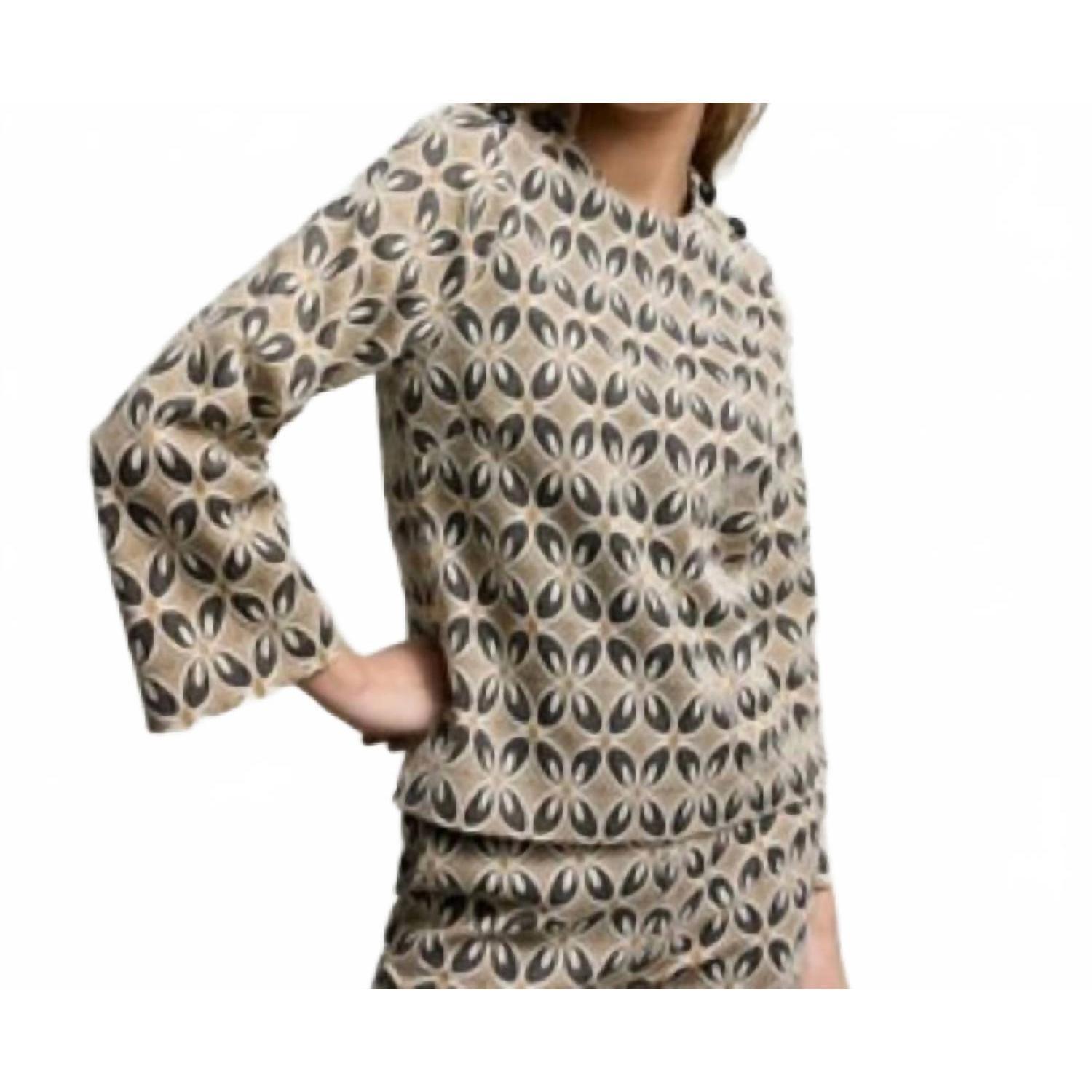 New Summum Trumpet Sleeve Top In Soft Camel